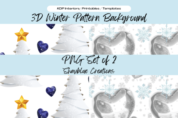 3D Winter Digital Pattern Background for Creative Projects