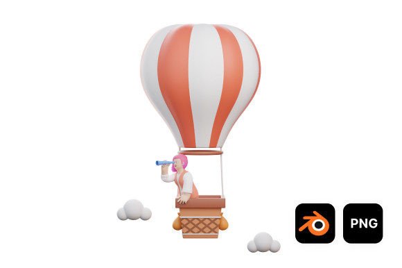 3D Woman in the Air Balloon: A Versatile Asset for Creative and Professional Workflows