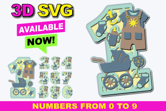 Baby Boy Months Numbers 3D SVG: A Creative Tool for Every Project