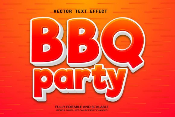 BBQ Party 3D Editable Text Effect Vector: A Creative Tool for Custom Designs