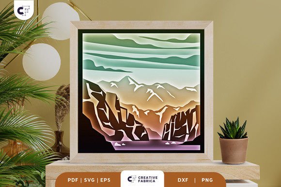 Beautiful Canyon 3D Layered Paper Cut