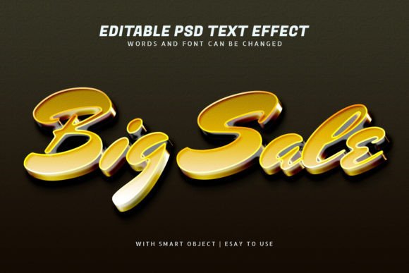 Big Sale 3D Gold Text Effect Editable