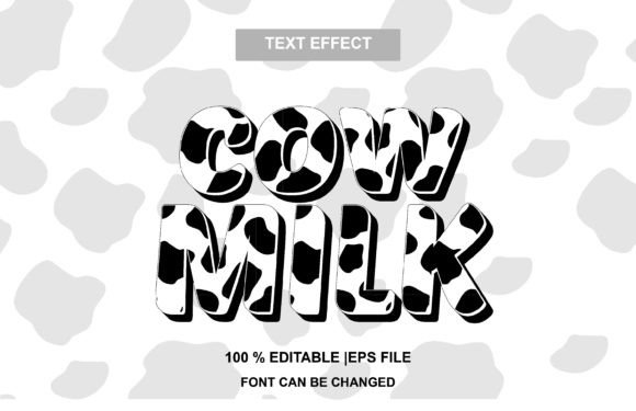 Cow Milk 3D Editable Vector Text Effect