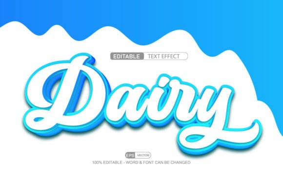 Dairy 3D Editable Text Effect Vector: A Versatile Tool for Modern Designers