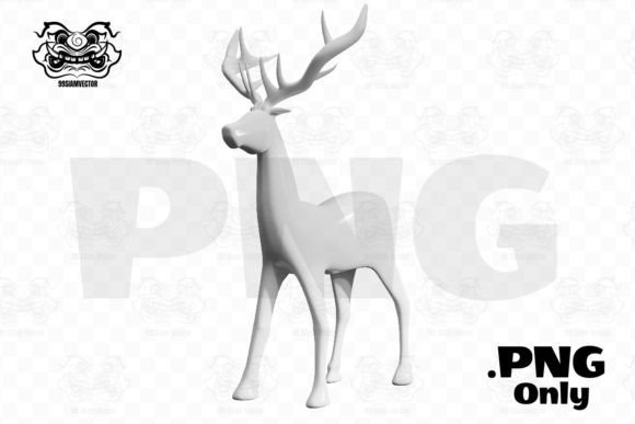Deer 3D for Christmas and New Year PNG