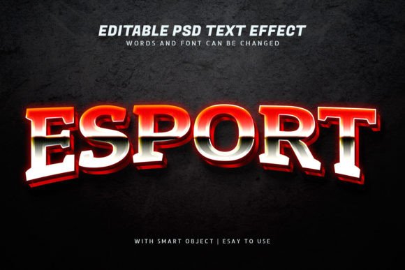 Esport 3d Red Gradient Text Effect: A Versatile Design Asset for Digital Creators