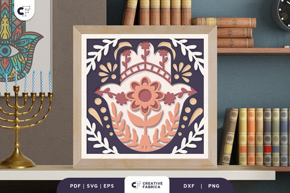 Floral Hamsa Hand 3D Layered Paper Cut: A Unique Craft Project for All Skill Levels