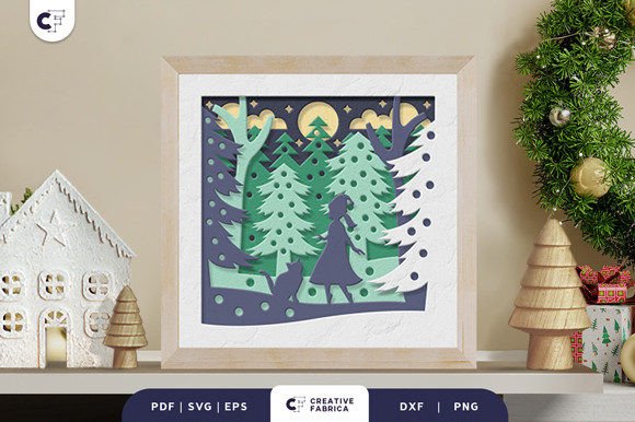 Girl and Cat in the Forest 3D Shadow Box: A Creative and Elegant Craft Project