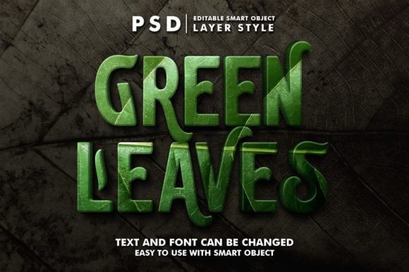 Green Leaves 3D Realistic Text Effect: Elevating Digital Creativity with Precision and Style