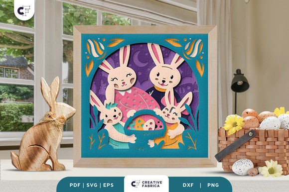 Happy Easter Bunny Family 3D Paper Cut: A Creative and Practical Easter Craft