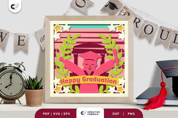 Happy Graduation 3D Layered Paper Cut