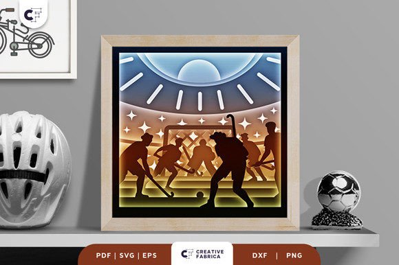 Hockey Match 3D Shadow Box Paper Cut SVG: A Creative Way to Celebrate the Game