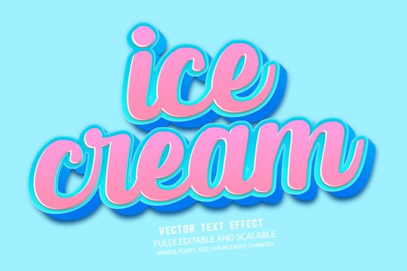 Ice Cream Spot 3D Editable Text Effect for Creative Projects