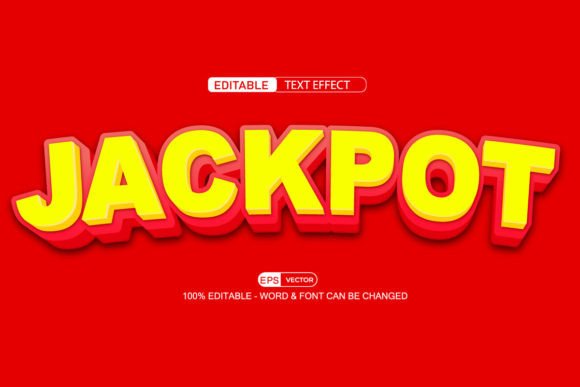 Jackpot 3D Editable Text Effect Vector