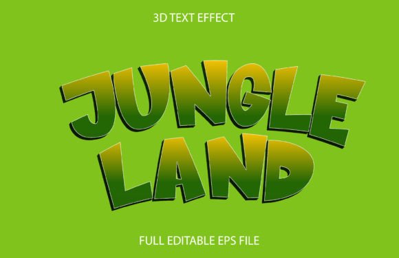 Jungle Land 3D Editable Vector Text Effe