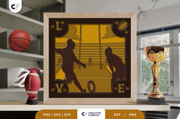 Love Rugby 3D Shadow Box Paper Cut