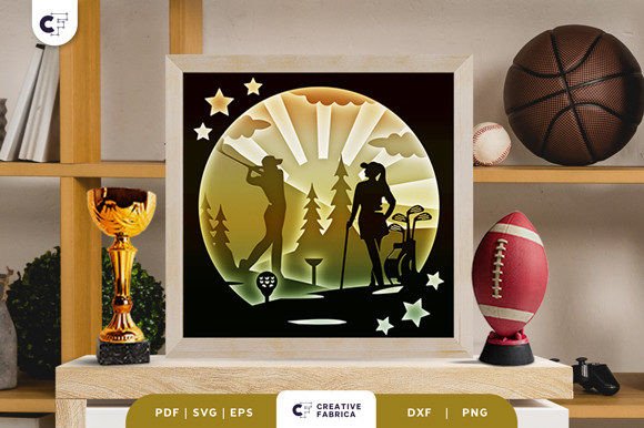 Man and Woman Golf 3D Shadow Box SVG: A Strategic Craft for Creative Expression