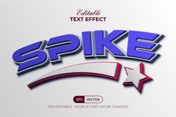 Spike 3D Text Effect Curved Style
