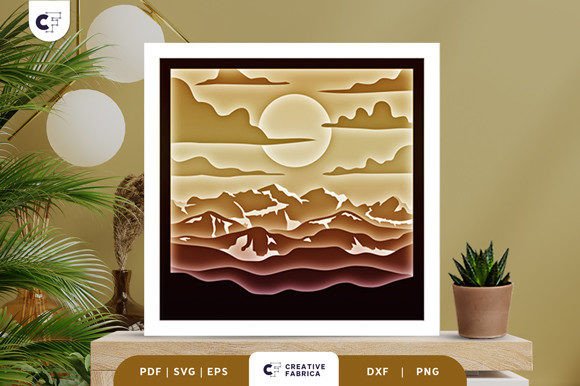 Sunset on the Canyon 3D Shadow Box