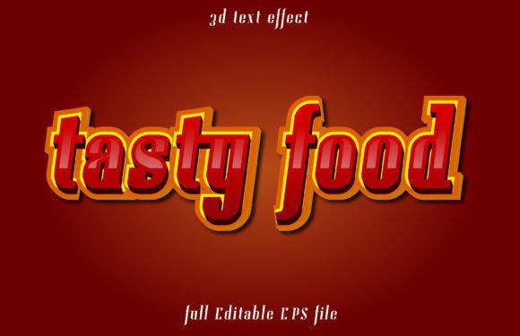 Tasty Food 3D Editable Vector Text Effect: A Versatile Design Tool for Creative Projects