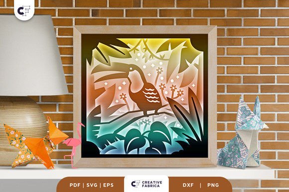 Toucan 3D Shadow Box Paper Cut