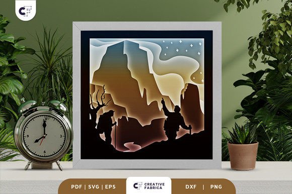 Two Men in the Canyon 3D Paper Cut SVG: A Creative and Practical Art Project