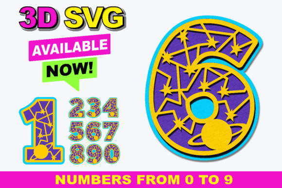 Virtual Reality Numbers 3D SVG