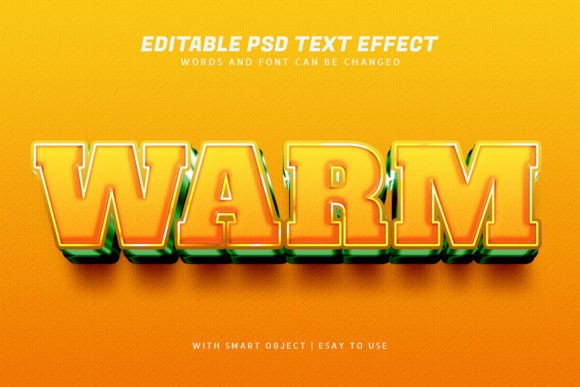 Warm 3d Orange Text Effect Editable