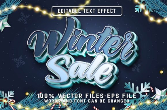 Winter 3d Editable Eps Text Effect