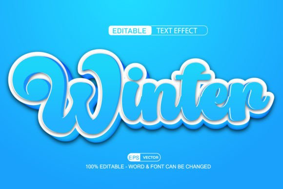 Winter 3D Editable Text Effect Vector