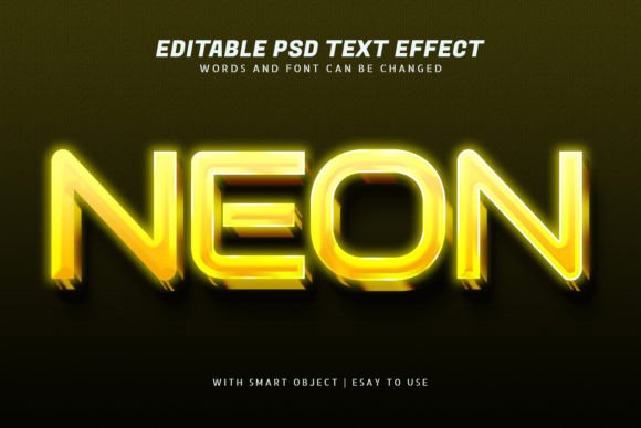 Yellow 3D Glow Neon Text Effect Editable: A Versatile Design Tool for Creative Professionals